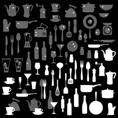 Desen mutfak malzemesi, şarap ve mutfak malzemesi soyut çizdim,