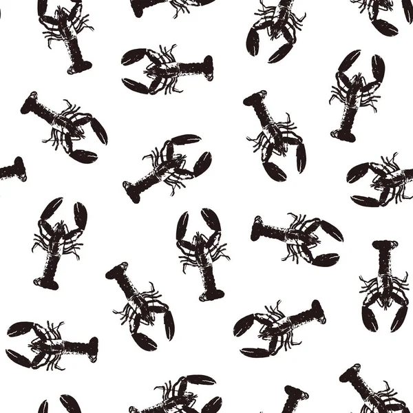 Pattern Lobster Made Pattern Illustration Lobster — Stock Vector