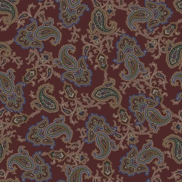 Paisley Illustrationsmuster Dieses Gemälde Setzt Sich Wiederholt Fort — Stockvektor