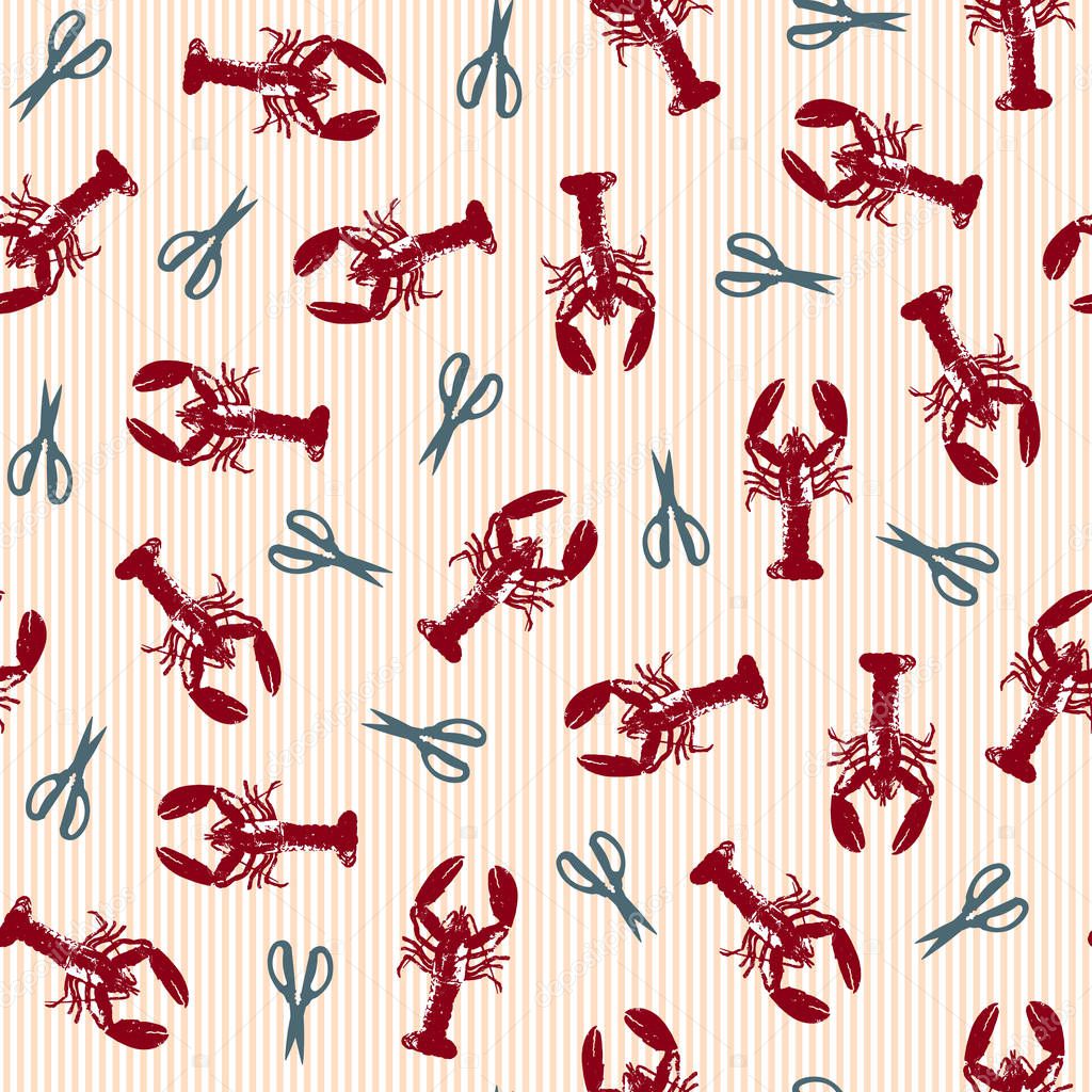 Pattern of the lobster,I made a pattern with the illustration of the lobster,