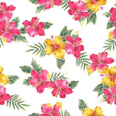 Hibiscus çiçek patterni Hibiscus için bir tasarım çekti.