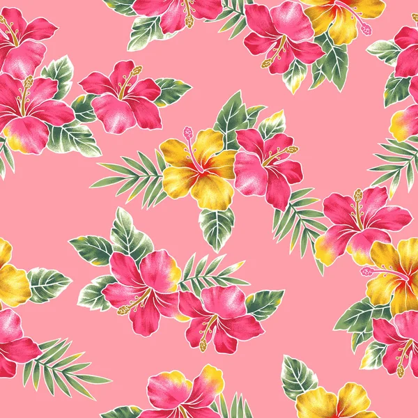 Hibiscus Bloem Patterni Trok Hibiscus Voor Een Design — Stockfoto