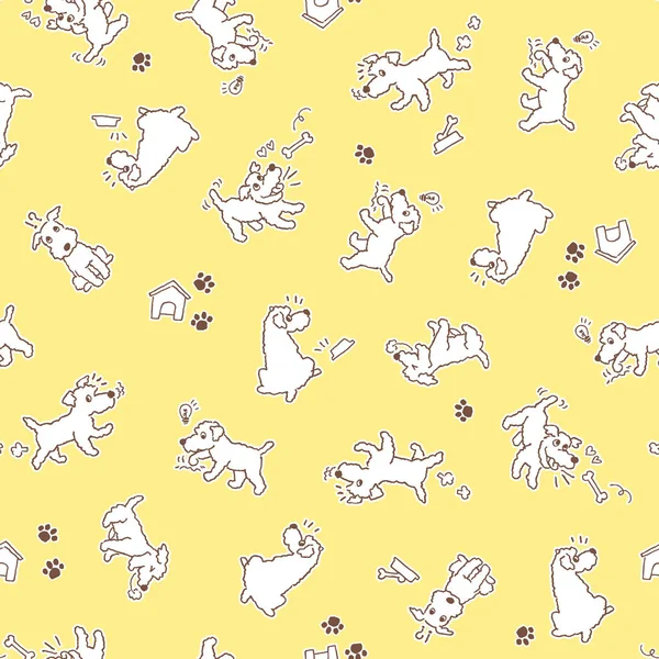 Dog Illustration Pattern Made Illustration Pretty Dogi Continue Seamlessly — стоковый вектор