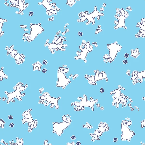 Dog Illustration Pattern Made Illustration Pretty Dogi Continue Seamlessly — стоковый вектор