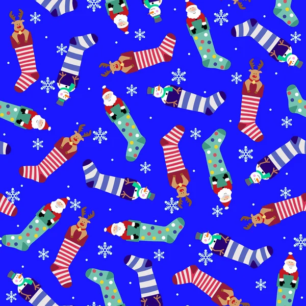 Christmas Present Pattern Made Christmas Stocking Present Illustration Continue Seamlessly — Stock Vector