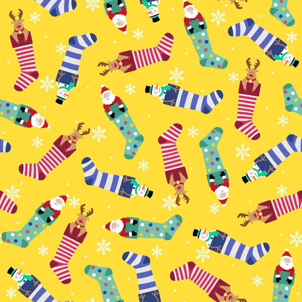 Christmas Present Pattern Made Christmas Stocking Present Illustration Continue Seamlessly — Stock Vector