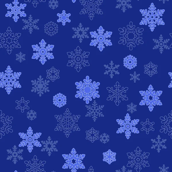 Snowy Crystal Pattern Made Background Snowy Crystal Continue Seamlessly — Stock Vector