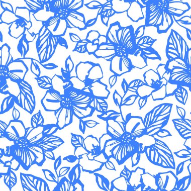 Soyut çiçek deseni. Soyut bir çiçek tasarlanmış, bu resim tekrar tekrar sorunsuz devam ediyor,