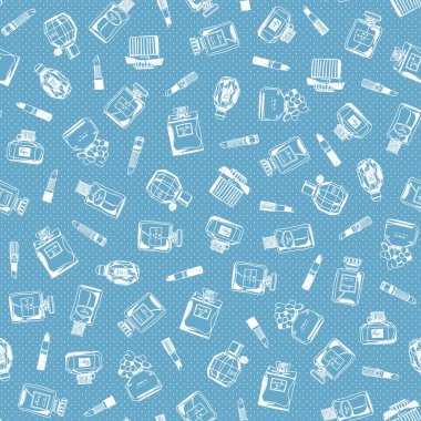 Parfüm ve ruj illüstrasyon model,