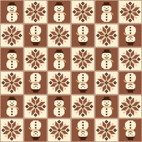 Snowman pattern illustration,I designed a traditional Nordic pattern