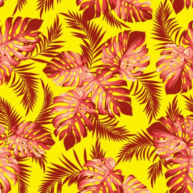 Tropical plants patternI designed a tropical plantThis painting continues repeatedly