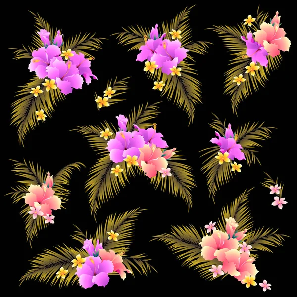 Hibiscus Blomma Materiella Illustration — Stock vektor