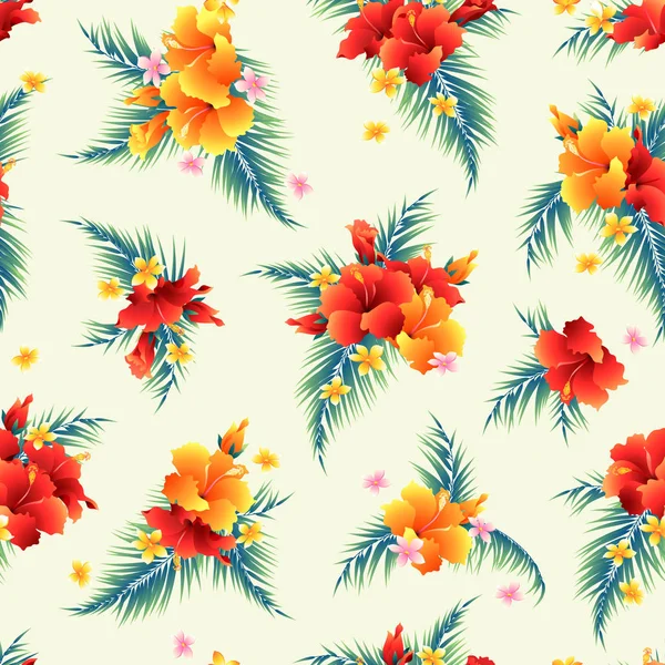 Hibiscus Flower Pattern Illustration — Stock Vector