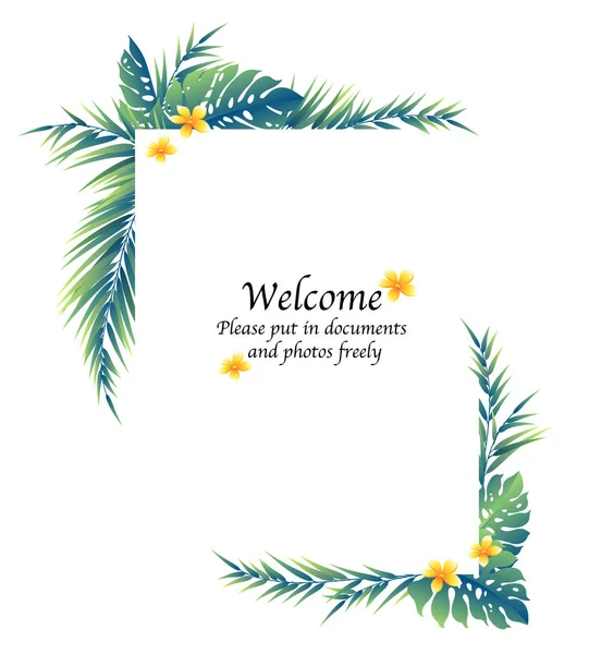 Tropische Plant Decoratie Frame — Stockvector