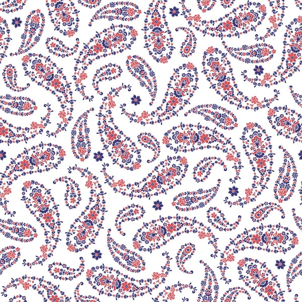 Paisley Design Patternesta Pintura Continúa Repetidamente — Vector de stock