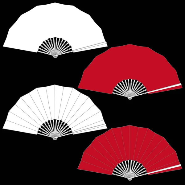 Abanico Plegable Estilo Japonés — Vector de stock