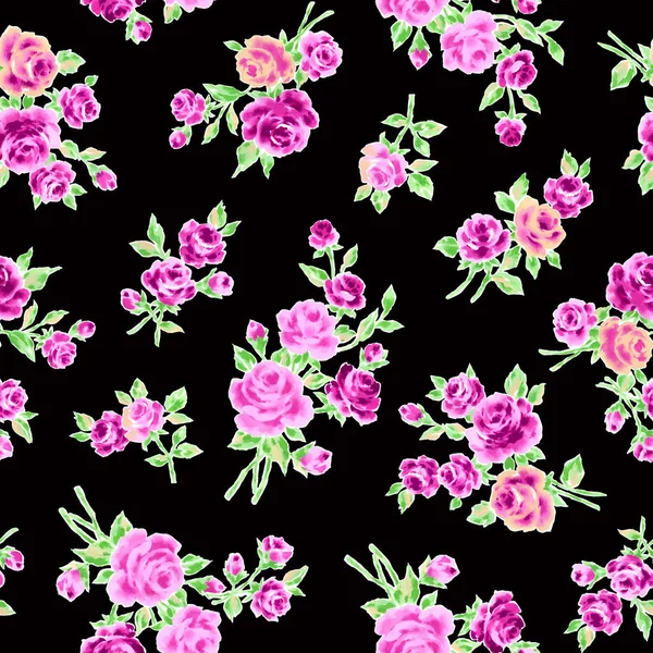 Rose Illustration Patterni Gjorde Ros Ett Mönster — Stockfoto