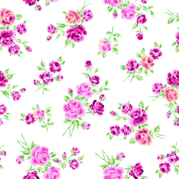 Rose Illustration Patterni Gjorde Ros Ett Mönster — Stockfoto