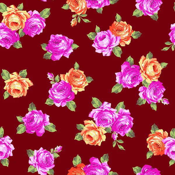 图案插图美丽的玫瑰 我设计了一朵玫瑰 — 图库矢量图片