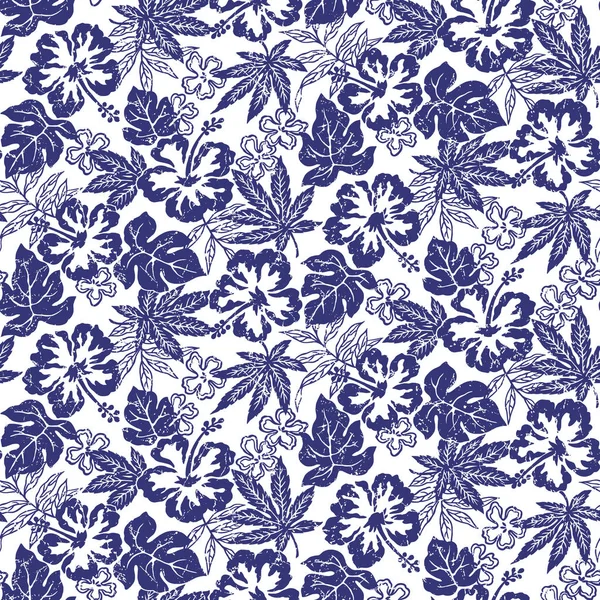 Ibišky Květinové Vzory Ilustroval Jsem Hibiscus Pro Jeho Navržení — Stockový vektor
