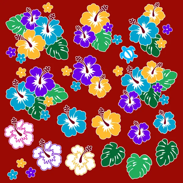 Jolie Illustration Matérielle Fleur Hibiscus — Image vectorielle
