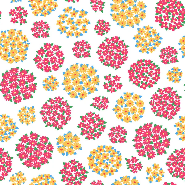 Abstract Pretty Flower Seamless Pattern — Stock Vector