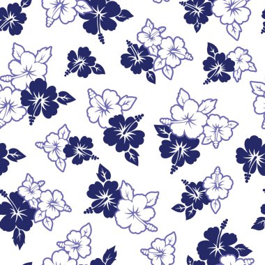 Hibiscus bir çiçek desen illüstrasyon.