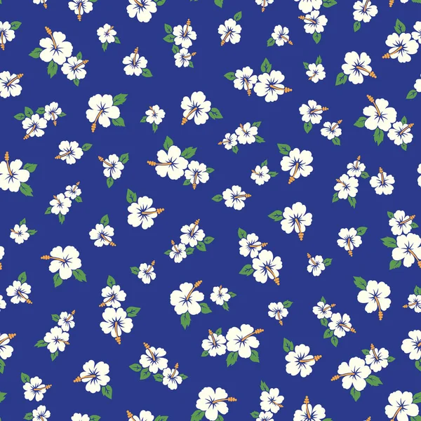 Eine Blumenmuster Illustration Des Hibiskus — Stockvektor