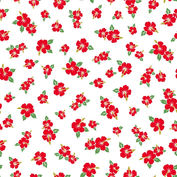 Patrón Flores Ilustración Del Hibiscus — Vector de stock