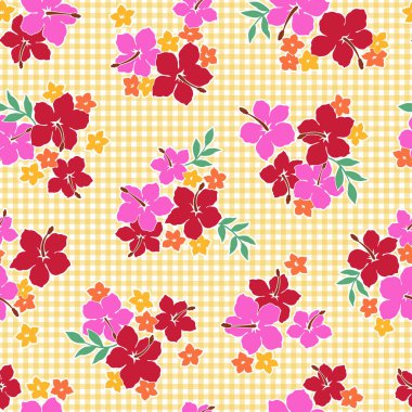 Hibiscus bir çiçek desen illüstrasyon.