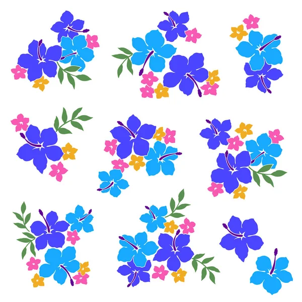 Illustration Matérielle Fleur Hibiscus — Image vectorielle