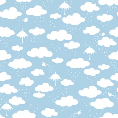 Yağmur bulutunun güzel desen illüstrasyon malzemesi,
