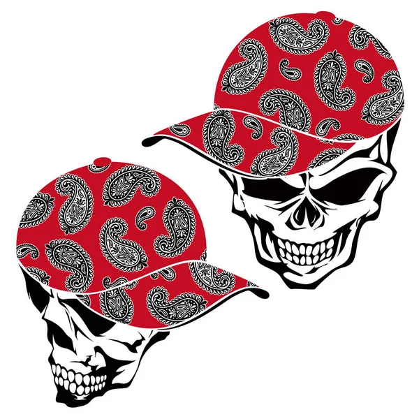 Skull Illustration Bir Kap Ile Kaplı — Stok Vektör