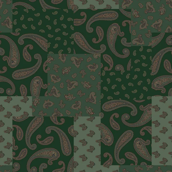 Paisley Design Lapp Täcke Mönster Material — Stock vektor