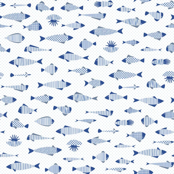 Pattern Fish Pretty Graphic Design Expressed Fish Various Patterns Continue — Stock Vector