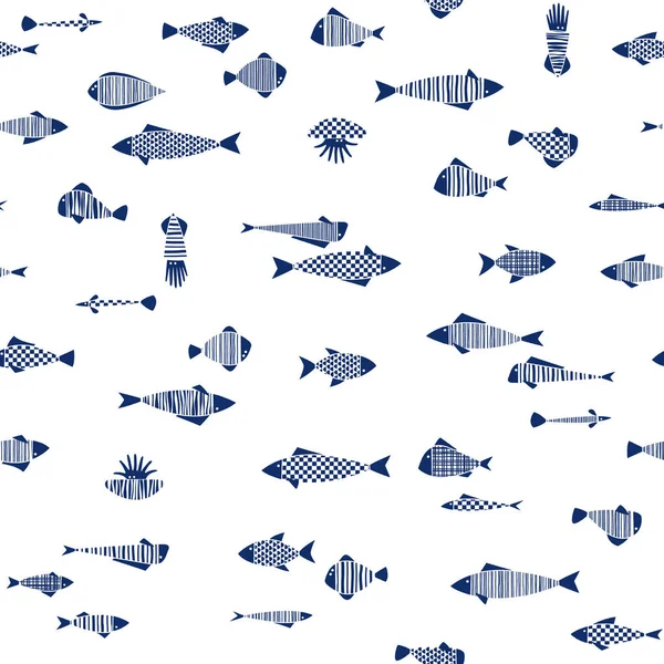 Pattern Fish Pretty Graphic Design Expressed Fish Various Patterns Continue — Stock Vector