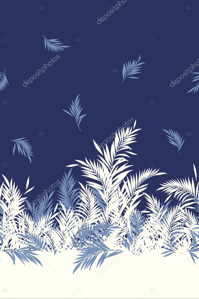 I designed a tropical plant,Seamlessness continues laterally,It is a vector work,