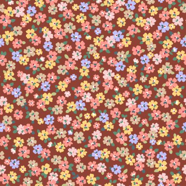 Güzel küçük çiçek ve bitkilerin Dikişsiz desen,