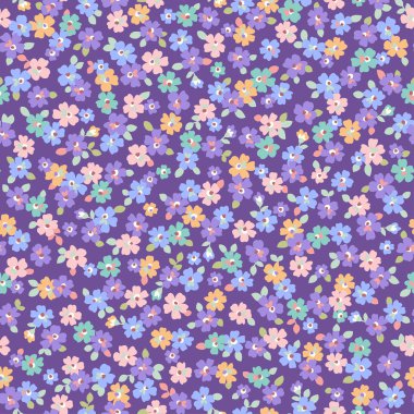 Güzel küçük çiçek ve bitkilerin Dikişsiz desen,