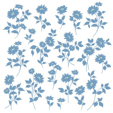 Güzel bir çiçeğin vektör çizim materyali