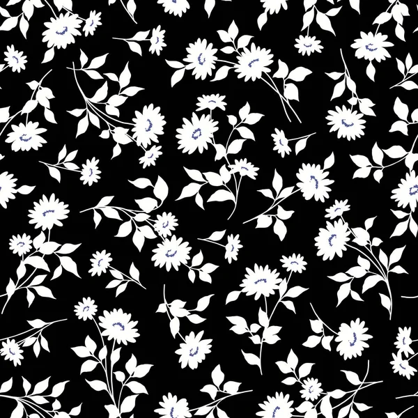 美しい花のシームレスなベクトルパターン — ストックベクタ