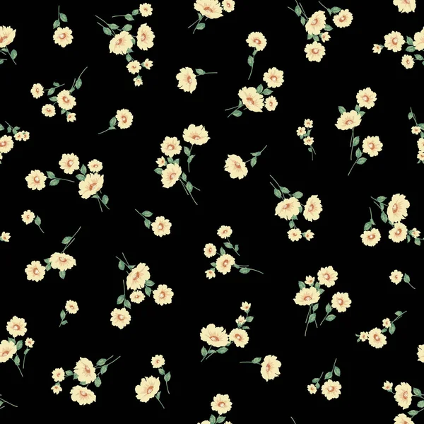 Бесшовный Векторный Узор Красивого Цветка — стоковый вектор