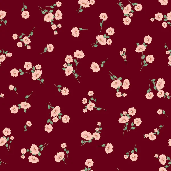 Безшовний Векторний Візерунок Красивої Квітки — стоковий вектор