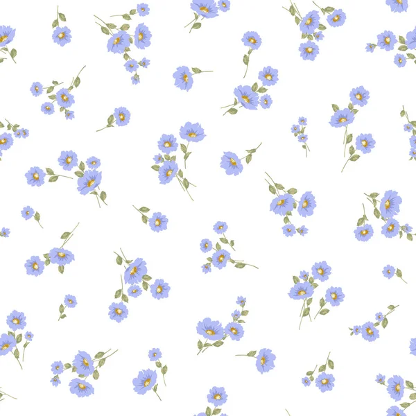 美丽花朵的无缝线向量图 — 图库矢量图片