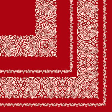 Güzel paisley kullanarak eşarp süs tasarımı,