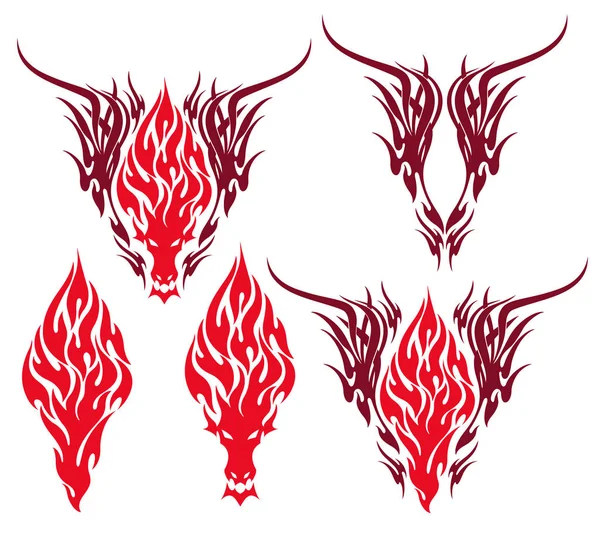 Illustration Vectorielle Belle Tribu Dragon — Image vectorielle