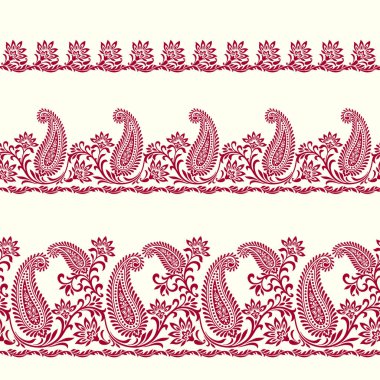 Güzel paisley dikişsiz yatay şeritler,