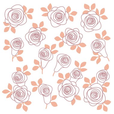 Soyut, güzel bir gülün illüstrasyon malzemesi,