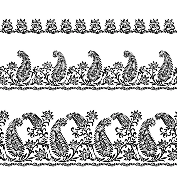 Güzel paisley dikişsiz yatay şeritler,