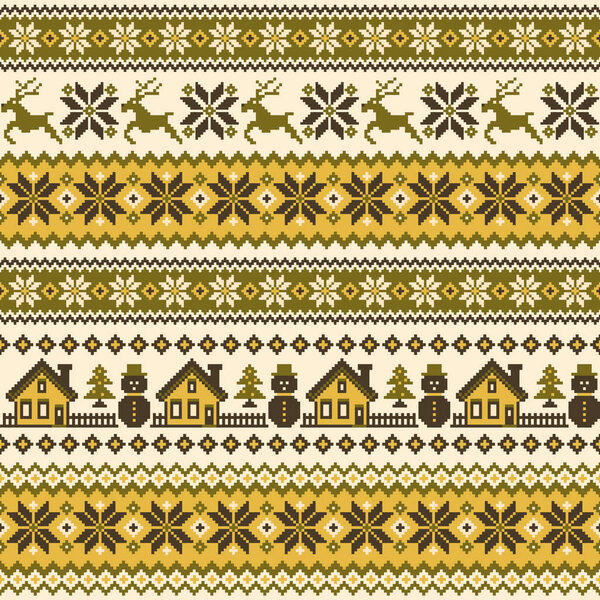 Seamless pattern of splendid North Nordic style